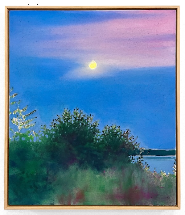 Thomas Geyer, Gemälde, Lake by Night Eitempera auf Leinwand 70cm x 60cm 2026